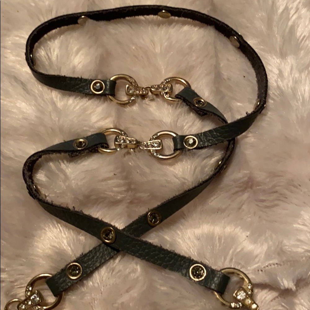 💜 5 for 25 Grey suede rhinestone wrap bracelet